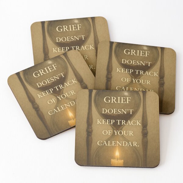 Item preview, Grief Doesn’t Keep Track of Your Calendar — Candle Hourglass Poster designed and sold by ac3iongDcreator.