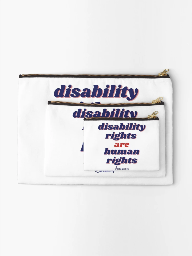 Thumbnail 2 of 4, Zipper Pouch, Disability Rights Are Human Rights! designed and sold by Dateability.