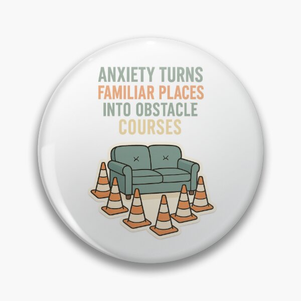 Item preview, Anxiety Turns Familiar Places Into Obstacle Courses — Traffic Cone Couch Sticker designed and sold by ac3iongDcreator.
