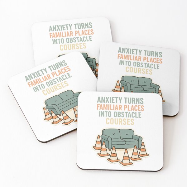 Item preview, Anxiety Turns Familiar Places Into Obstacle Courses — Traffic Cone Couch Sticker designed and sold by ac3iongDcreator.