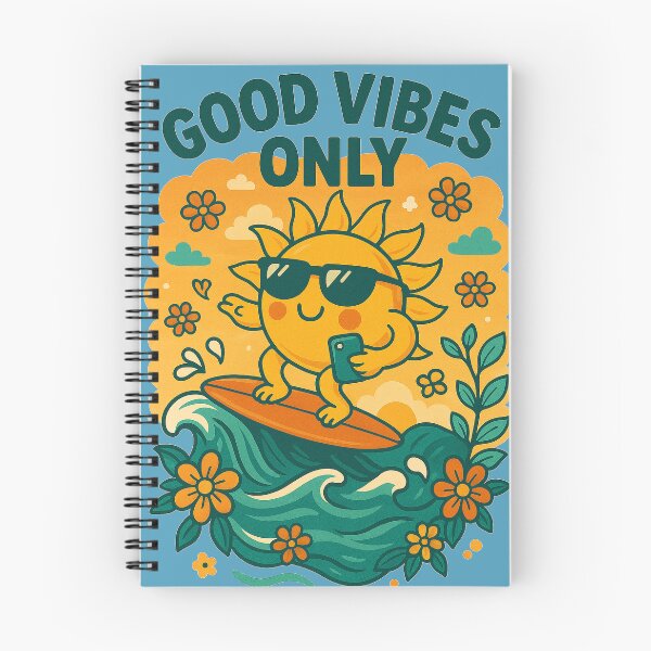 Item preview, Good Vibes Only – Cool Sun Surfing Illustration designed and sold by Patternicity.