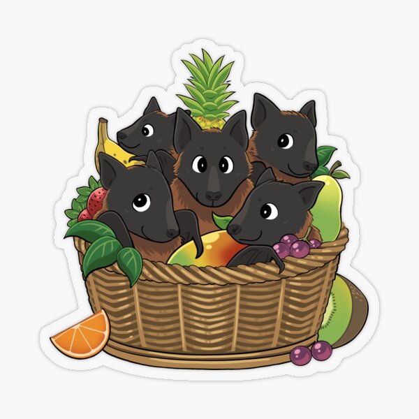 Item preview, Fruit Basket of Fruit Bats designed and sold by DinoDoggie.