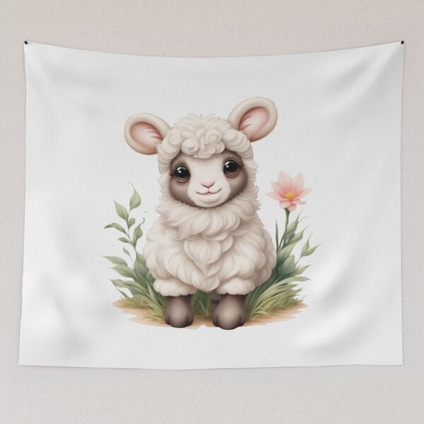 Item preview, Sweet Baby Lamb Clipart – Watercolor Illustration designed and sold by CharmingGarden.