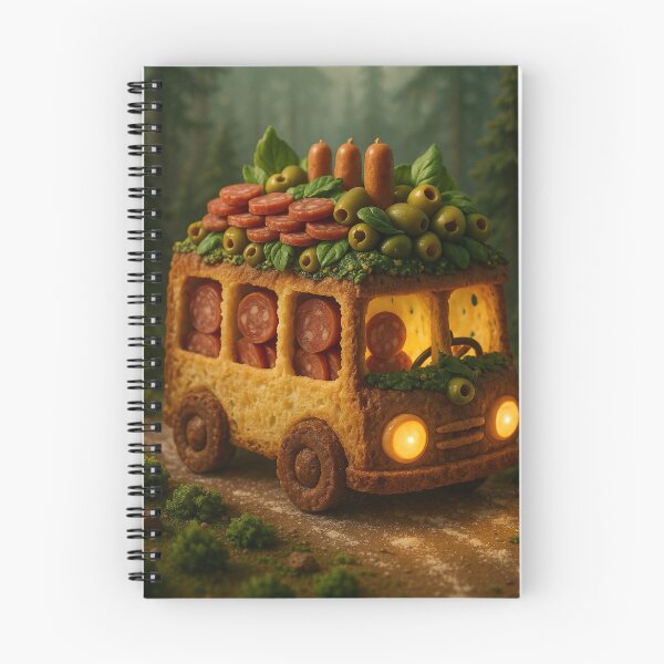 Item preview, Snack Bus Forest Adventure – Whimsical Food Car Art designed and sold by TheoVerse.