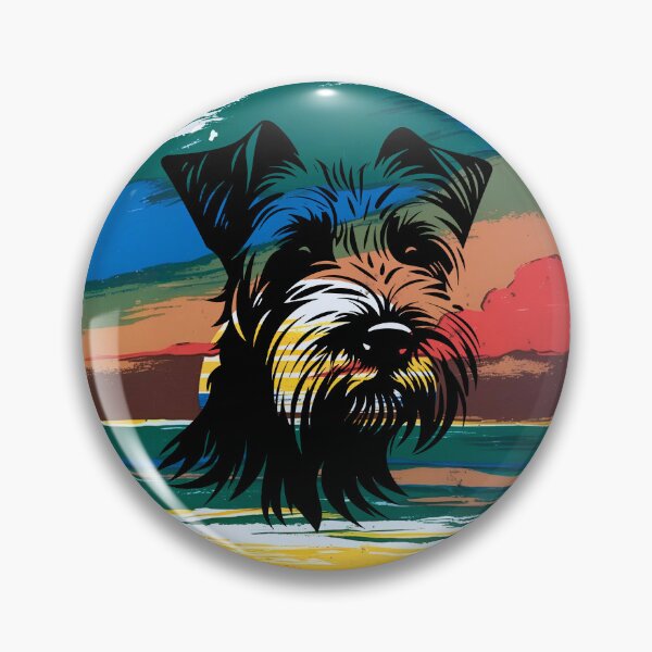 Artikelvorschau, Cesky Terrier Retro Sonnenuntergang Silhouette – Vintage Hundeliebhaber Kunstwerk entworfen und verkauft von Fredster1966.