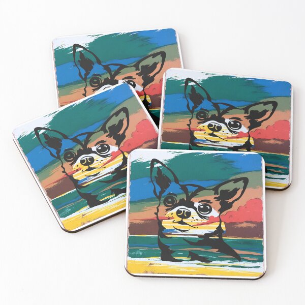 Item preview, Chihuahua Retro Sunset Silhouette – Vintage Dog Lover Art designed and sold by Fredster1966.