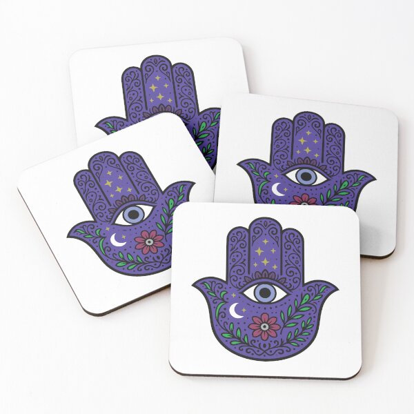 Item preview, Purple Floral Hamsa designed and sold by AbstractArielle.