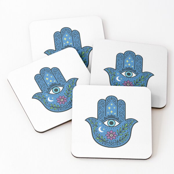 Item preview, Blue Floral Hamsa designed and sold by AbstractArielle.