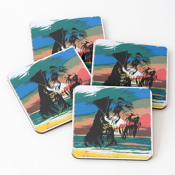 Item preview, Airedale Dog Retro Sunset Silhouette – Vintage Dog Lover Art designed and sold by Fredster1966.