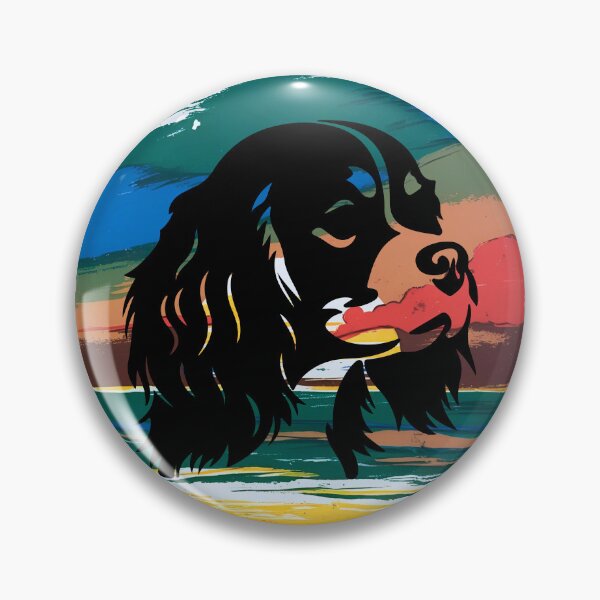 Item preview, Cavalier King Charles Spaniel Retro Sunset Silhouette – Vintage Dog Lover Art designed and sold by Fredster1966.