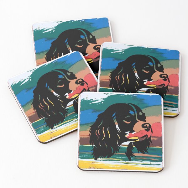 Item preview, Cavalier King Charles Spaniel Retro Sunset Silhouette – Vintage Dog Lover Art designed and sold by Fredster1966.