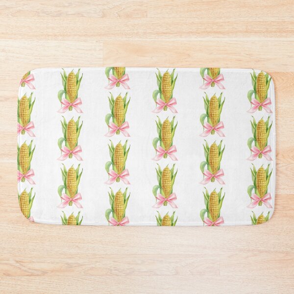 Item preview, Corn on the Cob with Pink Bow – Feminine Farmhouse Kitchen Art, Coquette Garden Harvest designed and sold by DivinePassion.