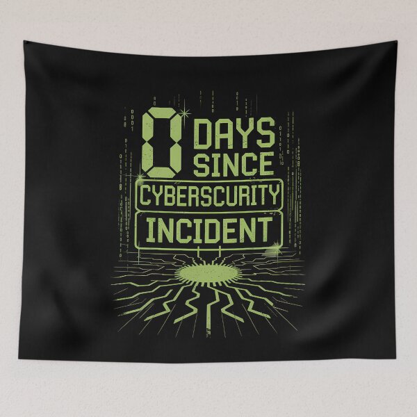 Item preview, 0 Days Since Cybersecurity Incident designed and sold by Funny Vintage Stickers And T-Shirts.