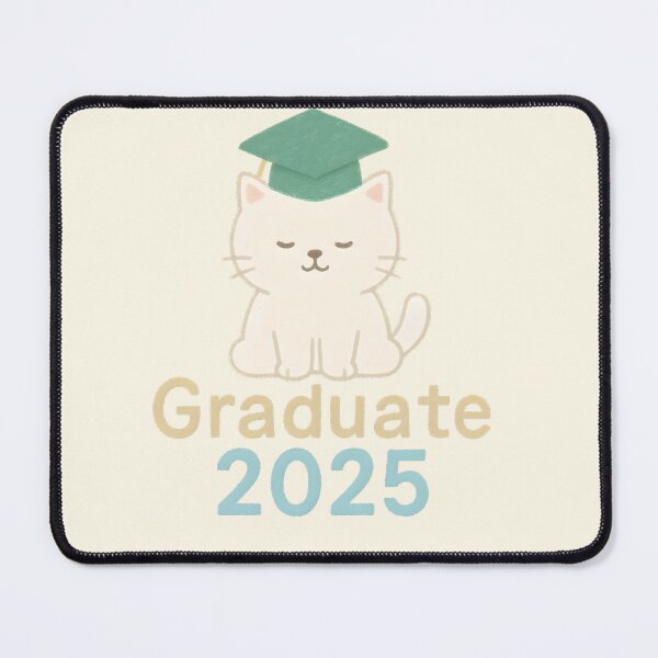 Item preview, Retro Cute Graduate Cat – Class of 2025 Crayon Style Design designed and sold by ChubbyGoong.