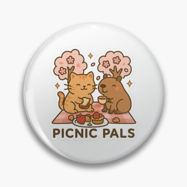Item preview, Capybara and Cat Picnic Pals  designed and sold by cloudsnacks.