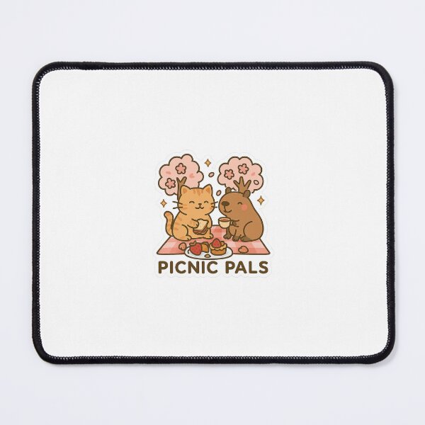 Item preview, Capybara and Cat Picnic Pals  designed and sold by cloudsnacks.