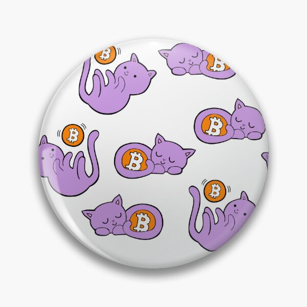 Item preview, Crypto Kitties & Bitcoin – Cute Purple Cat Seamless Pattern designed and sold by KatelynMitalski.