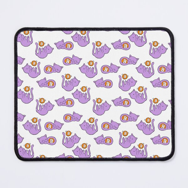 Item preview, Crypto Kitties & Bitcoin – Cute Purple Cat Seamless Pattern designed and sold by KatelynMitalski.