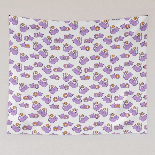 Item preview, Crypto Kitties & Bitcoin – Cute Purple Cat Seamless Pattern designed and sold by KatelynMitalski.