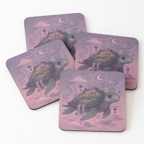 Item preview, Floating Turtle Island – Dreamy Whimsical Fantasy Art designed and sold by Soft rot studio.