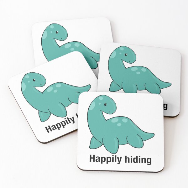 Item preview, Happily Hiding – Cute Loch Ness Monster Cryptid | Shy Cozy Dinosaur Art designed and sold by graceirisart.