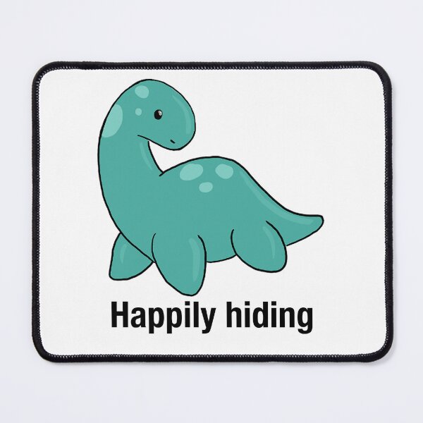 Item preview, Happily Hiding – Cute Loch Ness Monster Cryptid | Shy Cozy Dinosaur Art designed and sold by graceirisart.