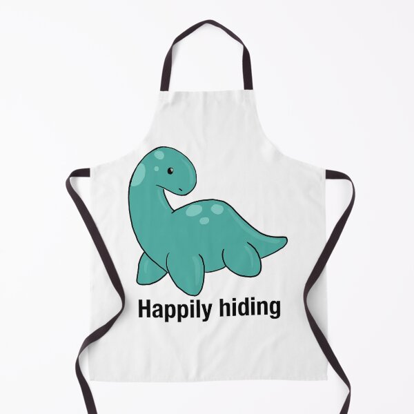 Item preview, Happily Hiding – Cute Loch Ness Monster Cryptid | Shy Cozy Dinosaur Art designed and sold by graceirisart.