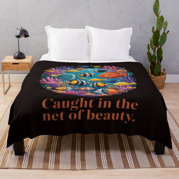 Item preview, Caught In The Net Of Beauty Funny Aquarium Humor Aquarist designed and sold by MAKOPOKOShop.