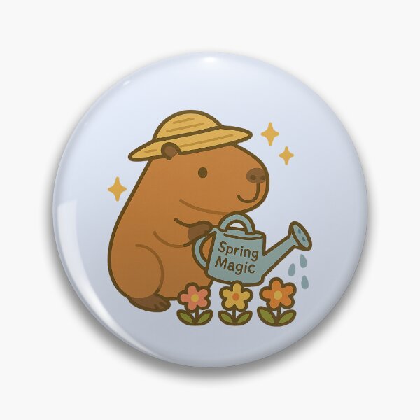 Item preview, Kawaii Capybara Gardener Watering Flowers with Spring Magic designed and sold by cloudsnacks.