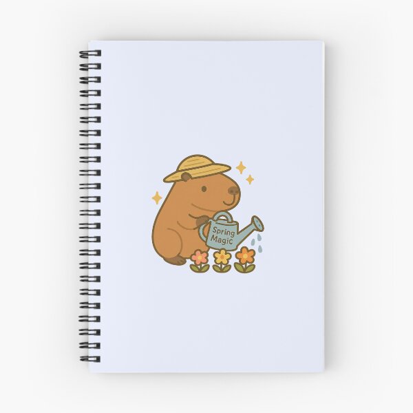 Item preview, Kawaii Capybara Gardener Watering Flowers with Spring Magic designed and sold by cloudsnacks.