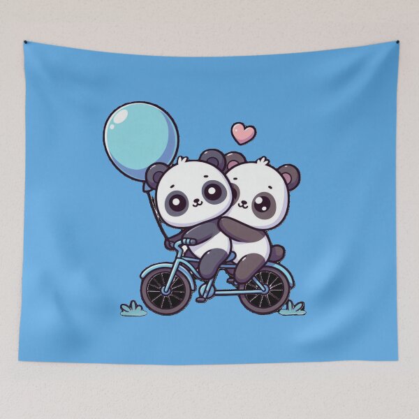 Item preview, Pandas en bicicleta - Parejas de pandas 3 designed and sold by PANDALOVEART.