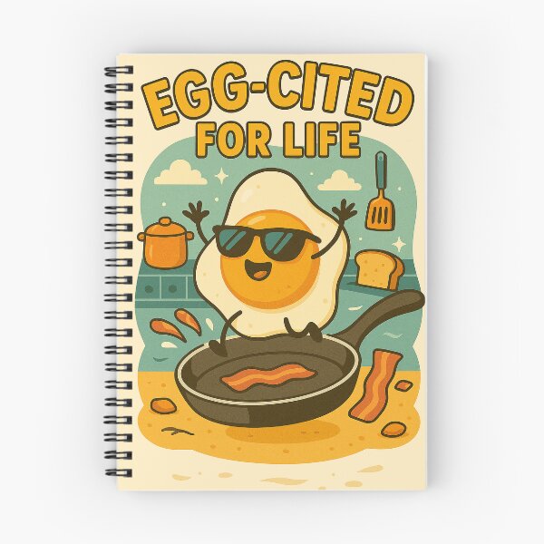 Artikelvorschau, Eierzitiert fürs Leben – Lustige Happy Egg Breakfast Illustration entworfen und verkauft von Patternicity.