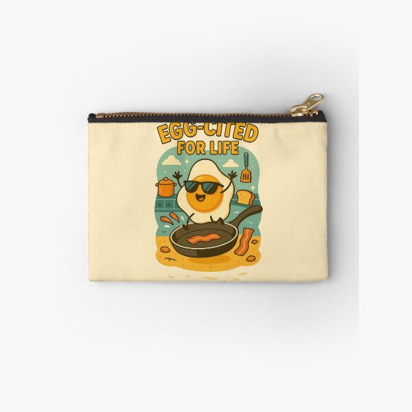 Item preview, Egg-cited For Life – Funny Happy Egg Breakfast Illustration designed and sold by Patternicity.
