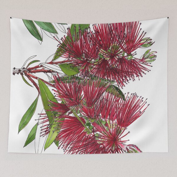 Item preview, Bottlebrush flowers red Australian flora designed and sold by blueidesign.