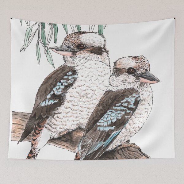 Item preview, Kookaburra Pair Gum Tree designed and sold by blueidesign.