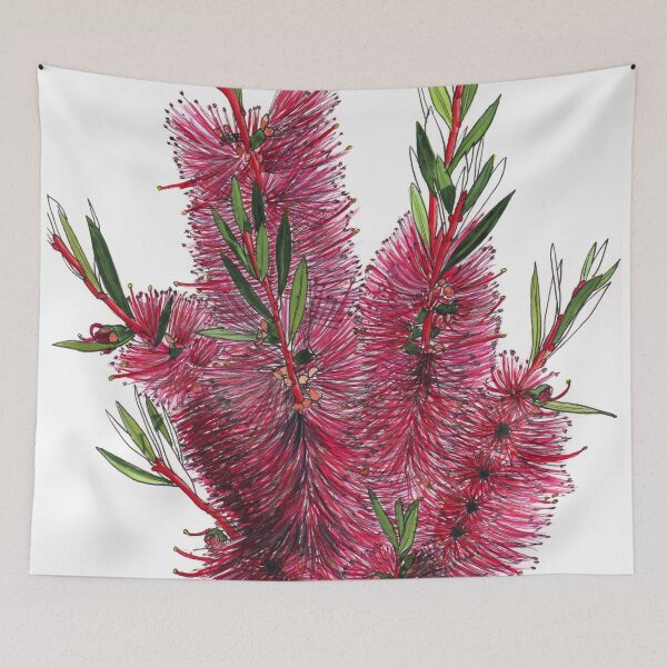Item preview, Bottlebrush flowers pink Australian flora designed and sold by blueidesign.