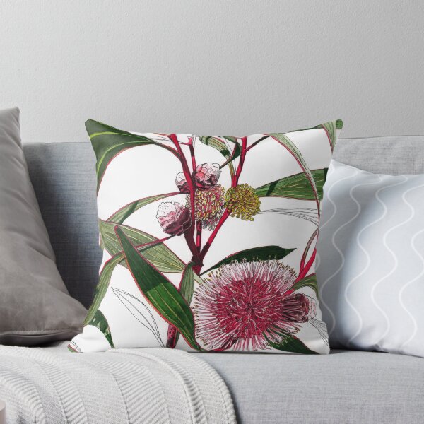 Aperçu de l'œuvre Coussin à épingles Hakea en fleurs créée et vendue par blueidesign.