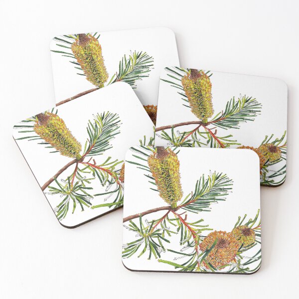 Item preview, Banksia Australian flora yellow designed and sold by blueidesign.