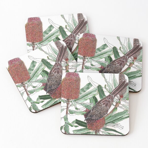 Item preview, Wattlebird Banksia flowers designed and sold by blueidesign.