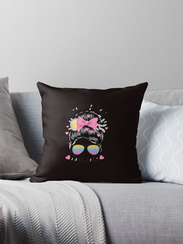 Thumbnail 1 of 4, Pillow, Cleaning Hair Don’t Care Funny Pro Cleaner Cute Lady designed and sold by LifeUnboxed.