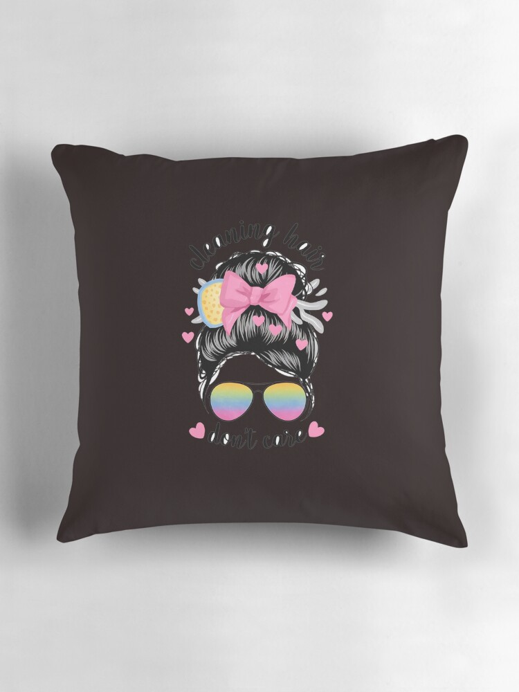 Thumbnail 3 of 4, Pillow, Cleaning Hair Don’t Care Funny Pro Cleaner Cute Lady designed and sold by LifeUnboxed.