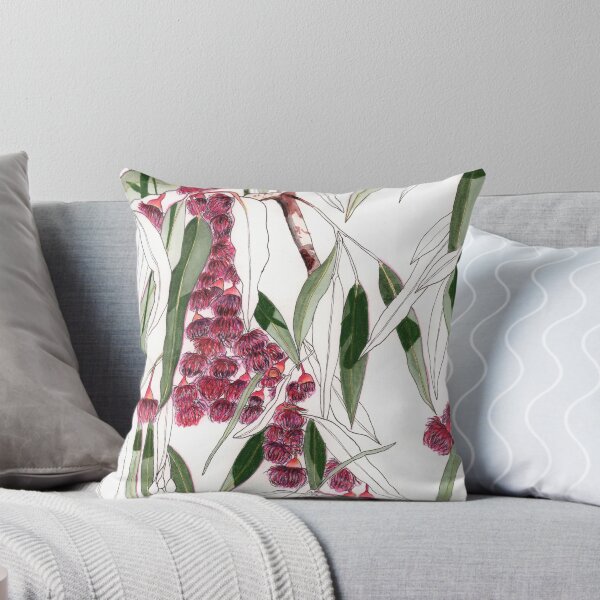 Aperçu de l'œuvre Feuilles d'eucalyptus australien rose gomme à fleurs créée et vendue par blueidesign.