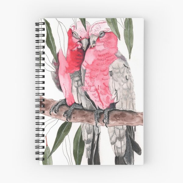 Item preview, Galahs Pair Pink Australian Birds Eucalyptus designed and sold by blueidesign.