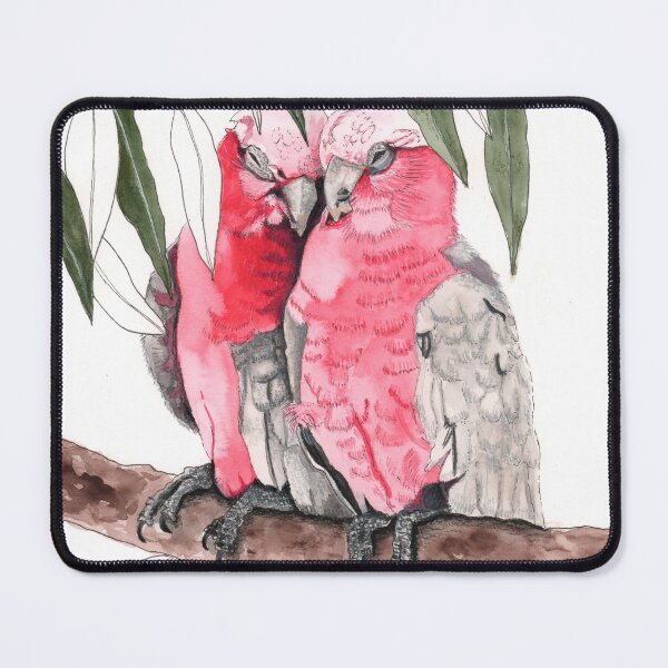 Item preview, Galahs Pair Pink Australian Birds Eucalyptus designed and sold by blueidesign.