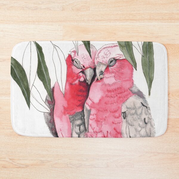 Item preview, Galahs Pair Pink Australian Birds Eucalyptus designed and sold by blueidesign.
