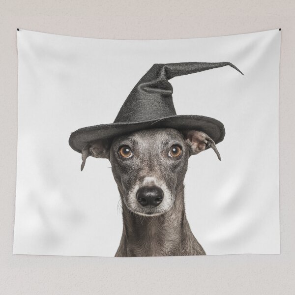 Item preview, Perro whippet con sombrero de bruja de Halloween designed and sold by LazyOwlStore.