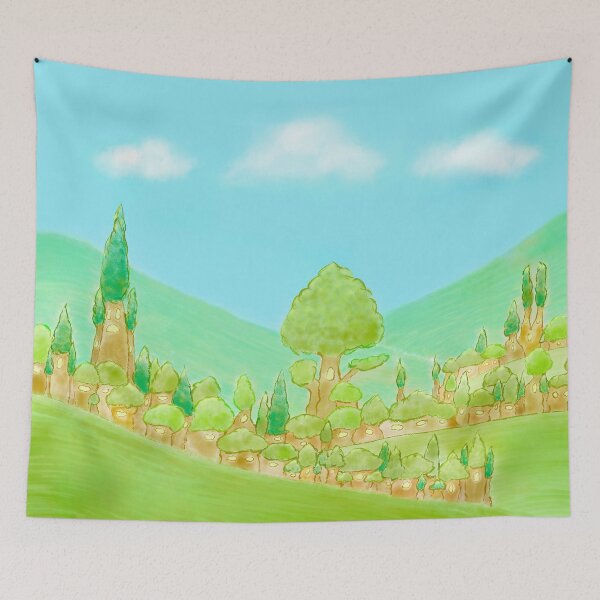 Item preview, Tree village in a meadow designed and sold by greenPQBstudio.