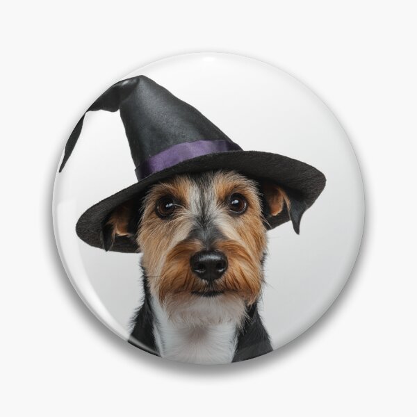 Item preview, Wire Fox Terrier dog Wearing Halloween Witch Hat designed and sold by LazyOwlStore.