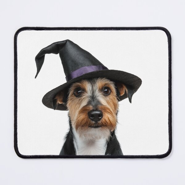 Item preview, Wire Fox Terrier dog Wearing Halloween Witch Hat designed and sold by LazyOwlStore.