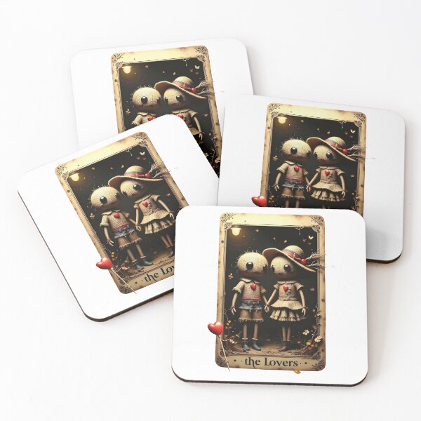 Item preview, Voodoo Doll Tarot Card - The Lovers designed and sold by Pixel Dust Prints.